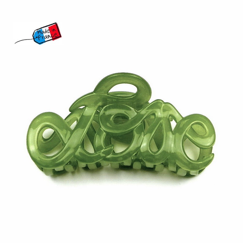 Haarclip Love Made in France 8,5 cm, haaraccessoire Made in France Vert