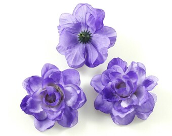 Lot de 10 fleurs artificielles sans tige diam. 5.5cm - violet