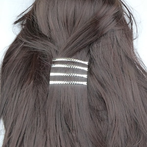 Lot de 4 barrettes cheveux Fildor métal torsadé doré Made in France 5.8cm image 2