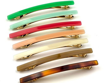 Set of 2 handmade 9cm thin hair clips