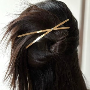 Hair clip X 13cm, in gold or silver metal, hair accessory