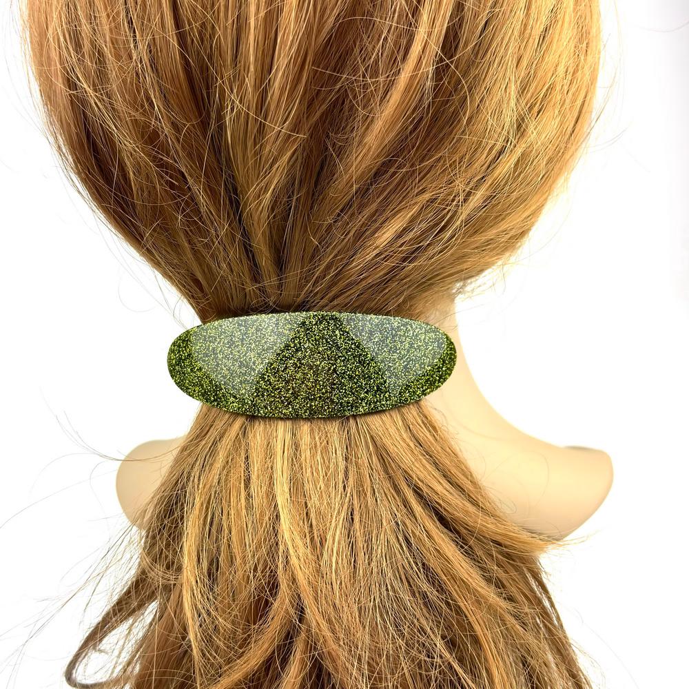 Faship Haarspange Mit Kristallsteinen – Elegante Strass-Spange In Grün, Vergoldet, 7,6 X 3,8 Cm