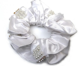 Accessory hair, elastic darling hair satin fabric and pearls