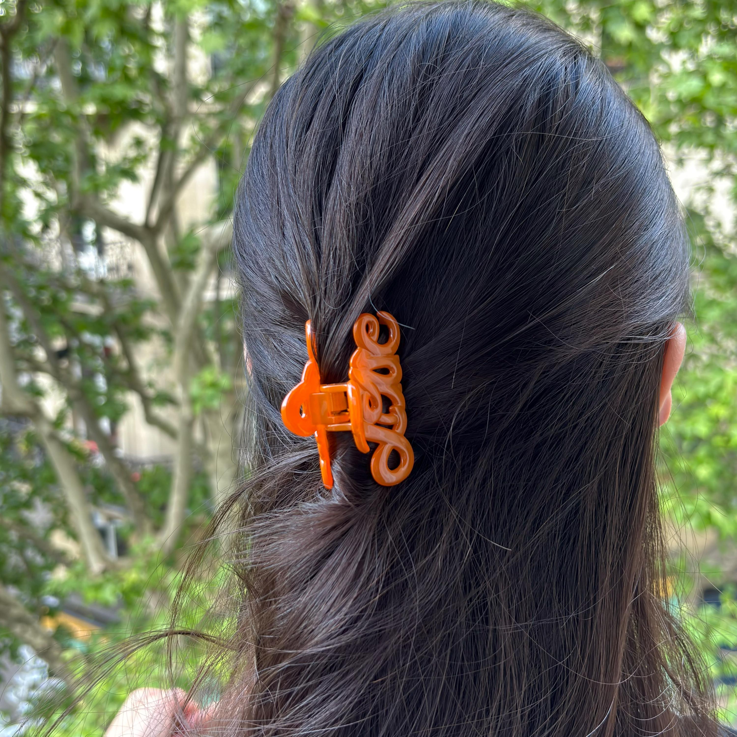 小さな「ラブ」ヘアクリップ、フランス製、5.5cm、ヘアアクセサリー