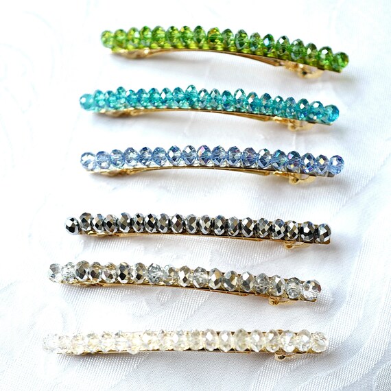 8.5cm Hair Barrette With Crystal Beads - Etsy display picture 3
