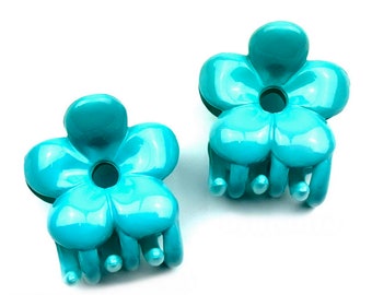 Set of 2 Flower Crab Hair Clips, Hair Accessory, Hairstyle - Etsy