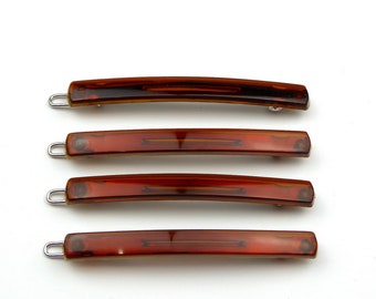 Set of 4 hair barrettes Made in France 6.7cm