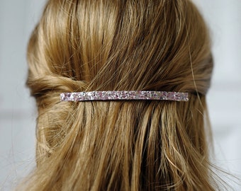 Long and thin glitter sequin hair barrette 10cm, hair accessory