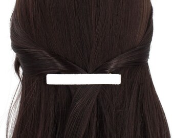 Clip per capelli glitter da 8 cm, accessorio per capelli - bianco