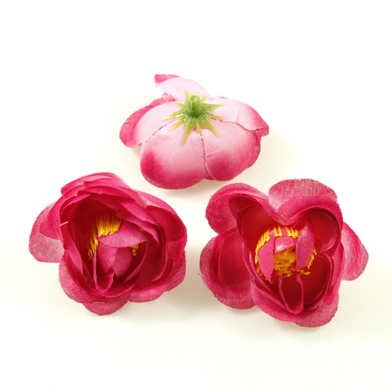 Lot of 10 artificial flowers without stem 40mm Fuchsia Etsy