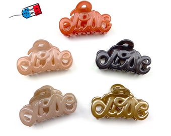 Kleine "Love" haarclip Made in France 5,5 cm, haaraccessoire Made in France