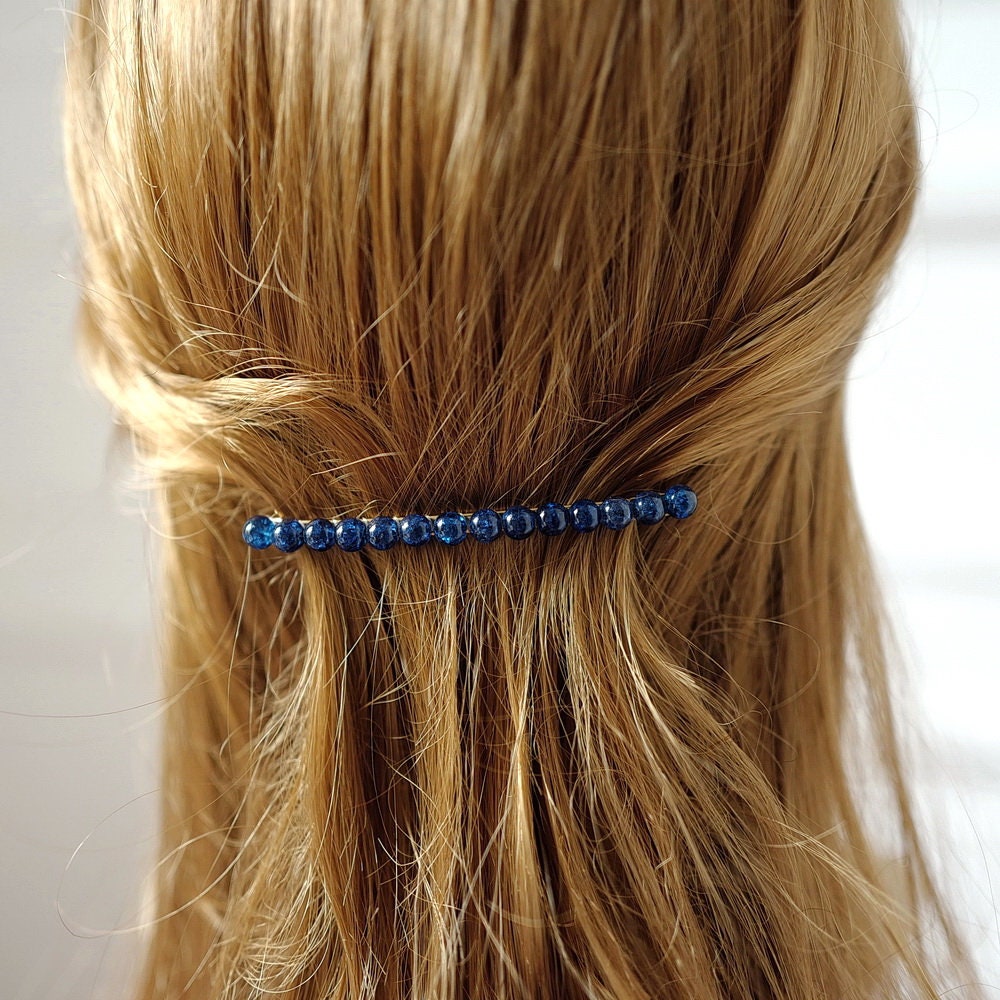 Fine Hair Barrette 8cm Pearls - Etsy Norway display picture 3