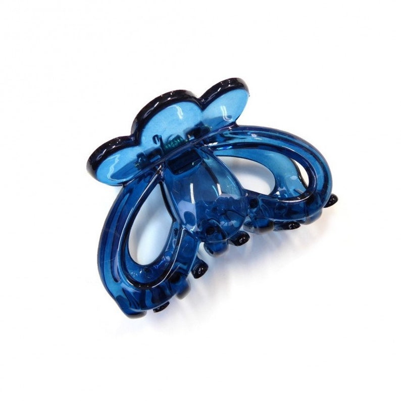 Pince crabe cheveux classique 6.5cm, accessoire cheveux Bleu