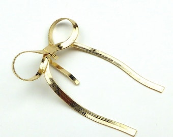 Decorative hair clip bow - gold