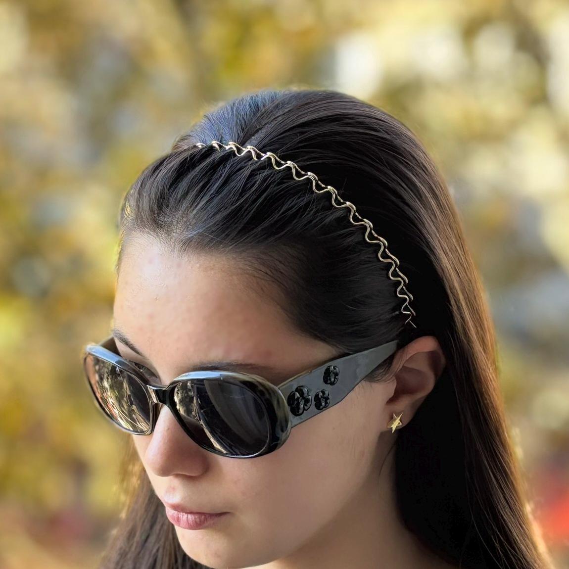 Elastico Capelli Oro, 2 PCS Elastici Capelli Donna Metallo, Elastici per Capelli in Stile Geometrico, Bellissimi Accessori per Capelli per Ragazze e Donne, per Capelli Lisci e Ricci