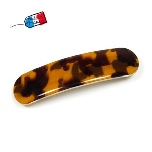 Barrette cheveux classique marron motif léopard 8.5cm image 1