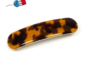 Classic brown leopard pattern hair barrette 8.5cm