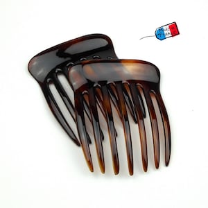 Set of 2 chignon combs made in France 7cm