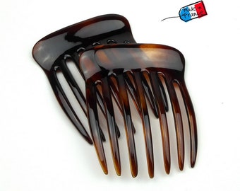 Set di 2 pettini per chignon realizzati in Francia, 7 cm