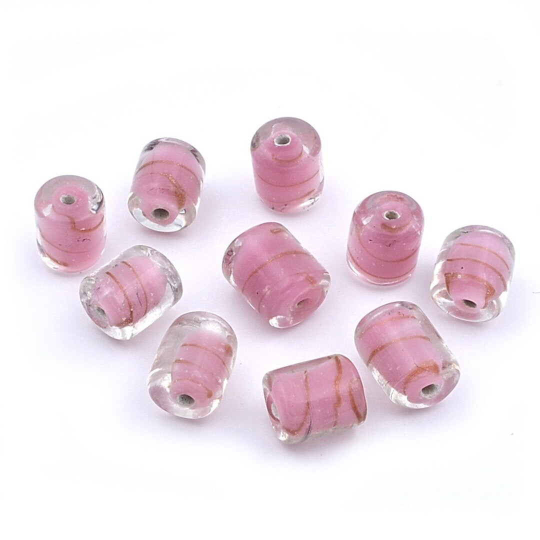 Lot De 20 Perles Vintage En Verre - Forme Disque, Couleur Rose Pêche - Diamètre 22 Mm - Pour Création De Bijoux