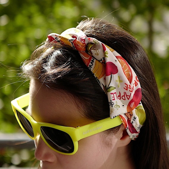 Headband Headband Hair Fabric Printed Fruit Modular Ivory - Etsy