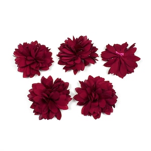 Conjunto de 5 pequeñas flores de tela de satén