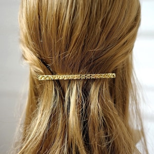 Metal hair clip with gold chain, 8cm or 10cm long