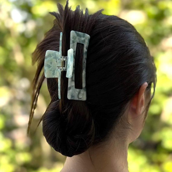 Large Hair Clip 9.7cm, Pearly, Acetate, Handmade. - Etsy