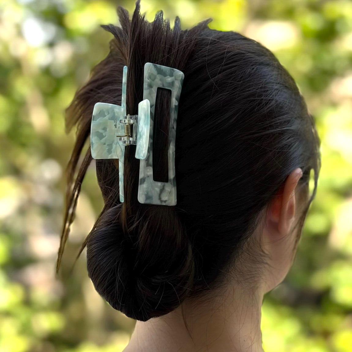 Large Hair Clip 9.7cm, Pearly, Acetate, Handmade. - Etsy