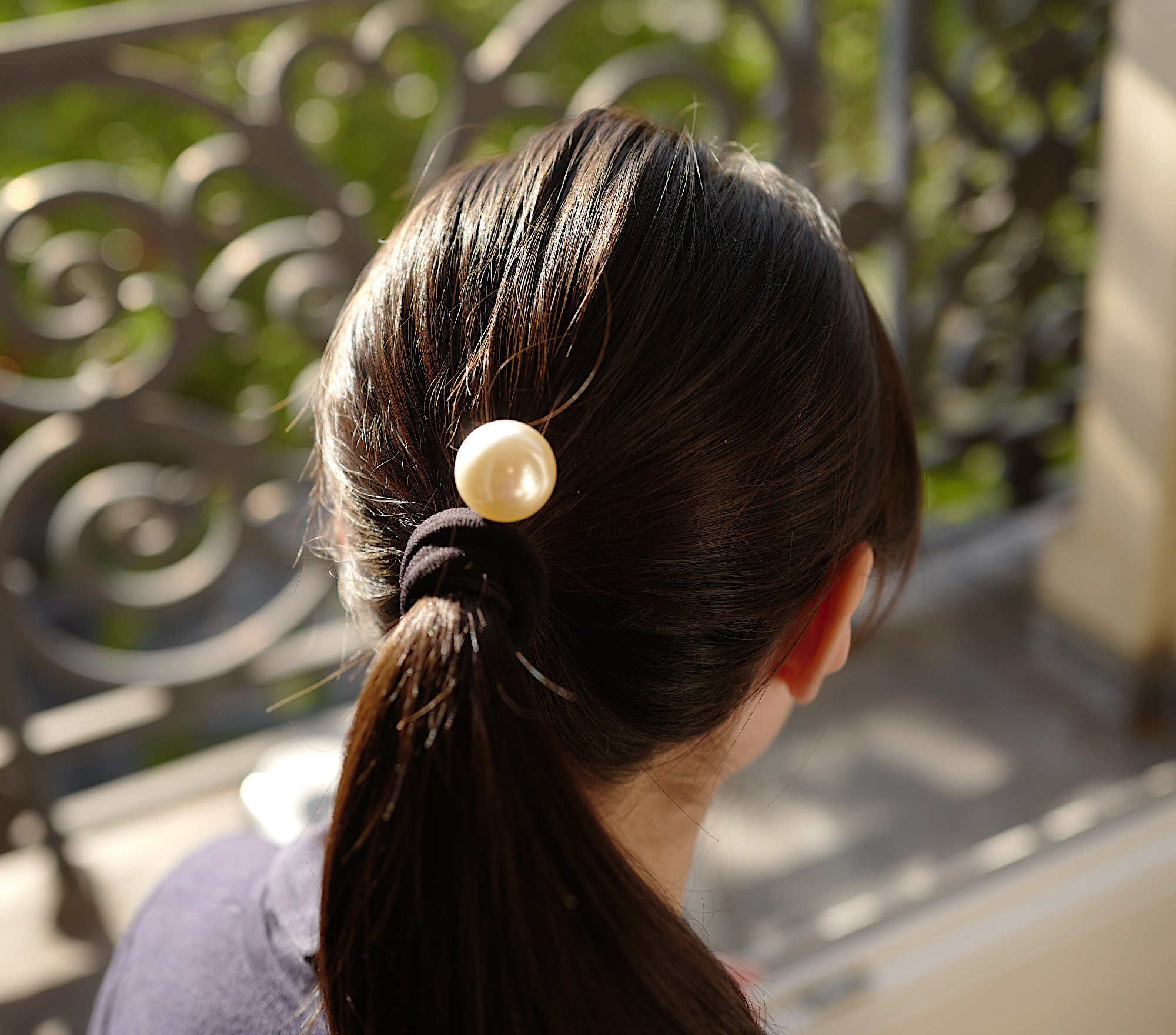 Hair Accessory Hair Elastic Black Bracelet With Large -  Israel