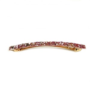 Long and thin glitter sequin hair barrette 10cm, hair accessory Pink