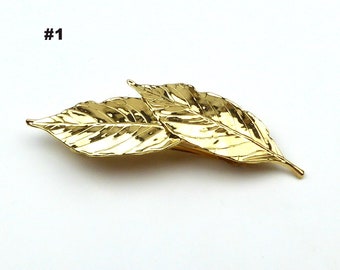 Barrette cheveux métal feuille doré, accessoire cheveux tendance