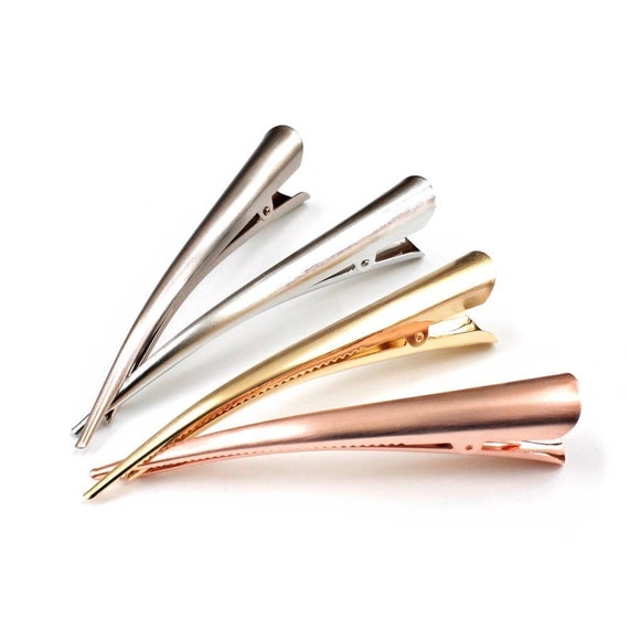 Grande pince cheveux concorde métal brossé 13cm, accessoire cheveux