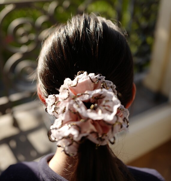 【新品未使用】Natural stone velour scrunchie 新品未使用】Natural stone velour scrunchie ヘアアクセサリー
