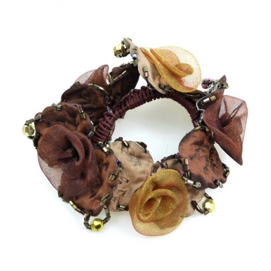 Elastic Hair Scrunchie, Hair Accessory, Pearl Flower Bracelet Brown Etsy