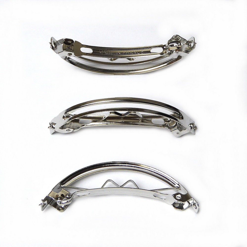 VINTAGE STAMPED "MADE IN FRANCE" SILVER PONY TAIL 52mm. HAIR CLIP BARRETTE 1208 - Foto 12