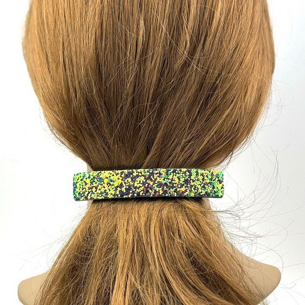 Glitzer-Haarspange Für Mädchen & Frauen 17,8 Cm Violett - Cheerleader-Schleife Mit Krokodilklammer