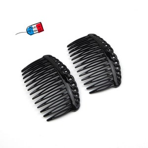 Set of 2 side hair combs Made in France 7cm