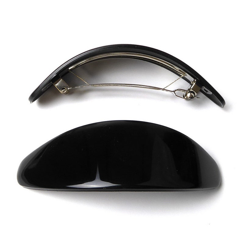 Barrette cheveux courbe Made in France 10cm Noir