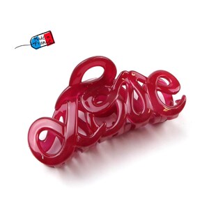 Pince cheveux Love Made in France 8.5cm Rouge foncé