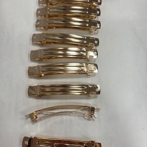 10 “Paris clip” barrettes 8cm gold