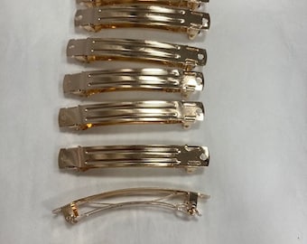 10 barrettes "clip Paris" 8cm doré