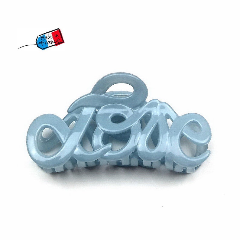 Haarclip Love Made in France 8,5 cm, haaraccessoire Made in France Bleu