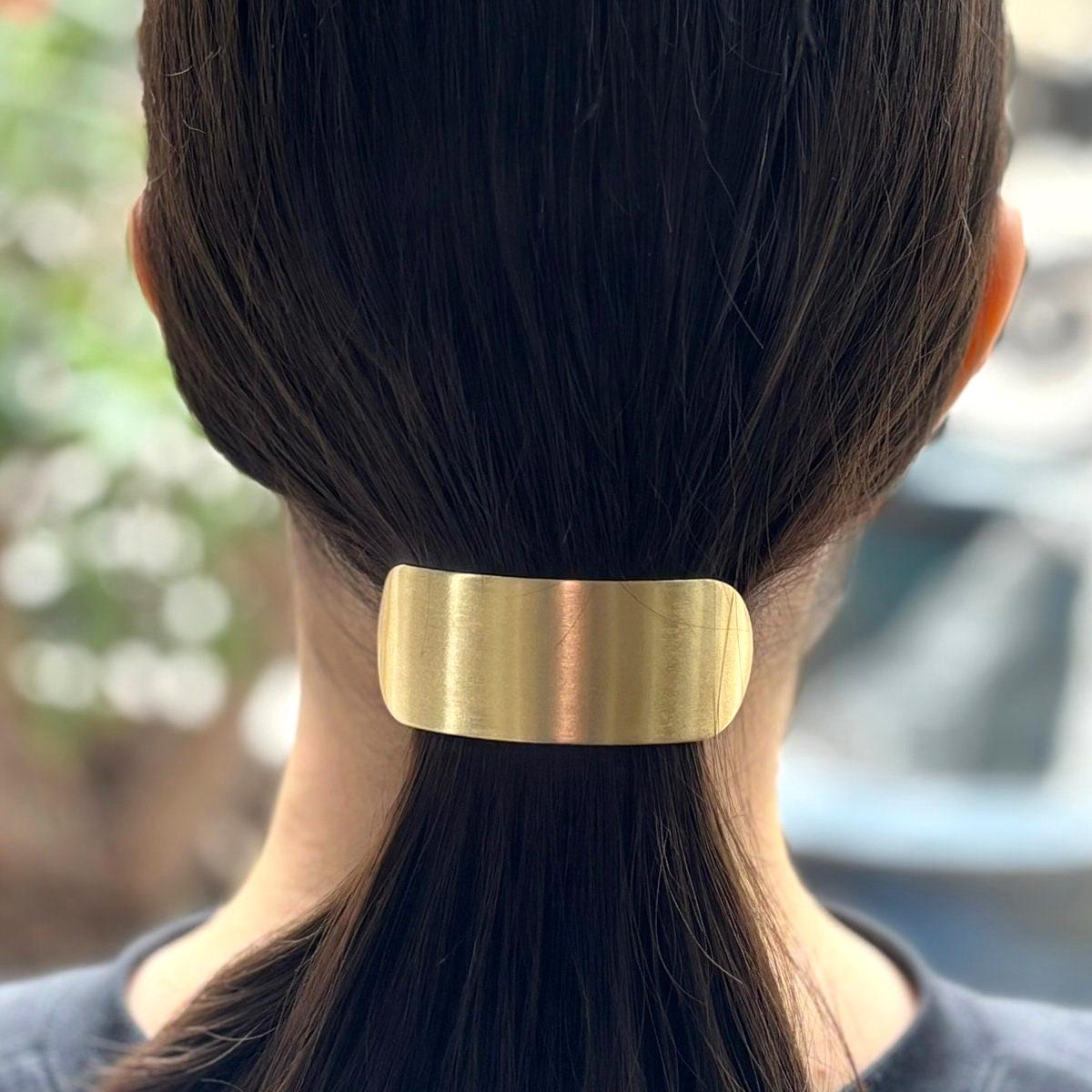 7cmのポニーテール用ヘアクリップ、ブラッシュドメタルのヘア