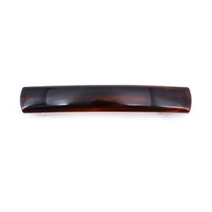 4 classic rectangular hair clips &quot;Made in France&quot; 7.5cmx1.2cm brown