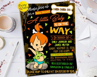 flintstones baby shower invitations