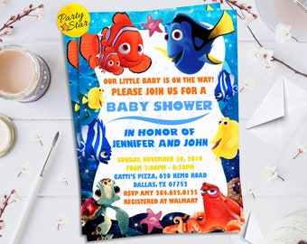 finding nemo baby shower invitations