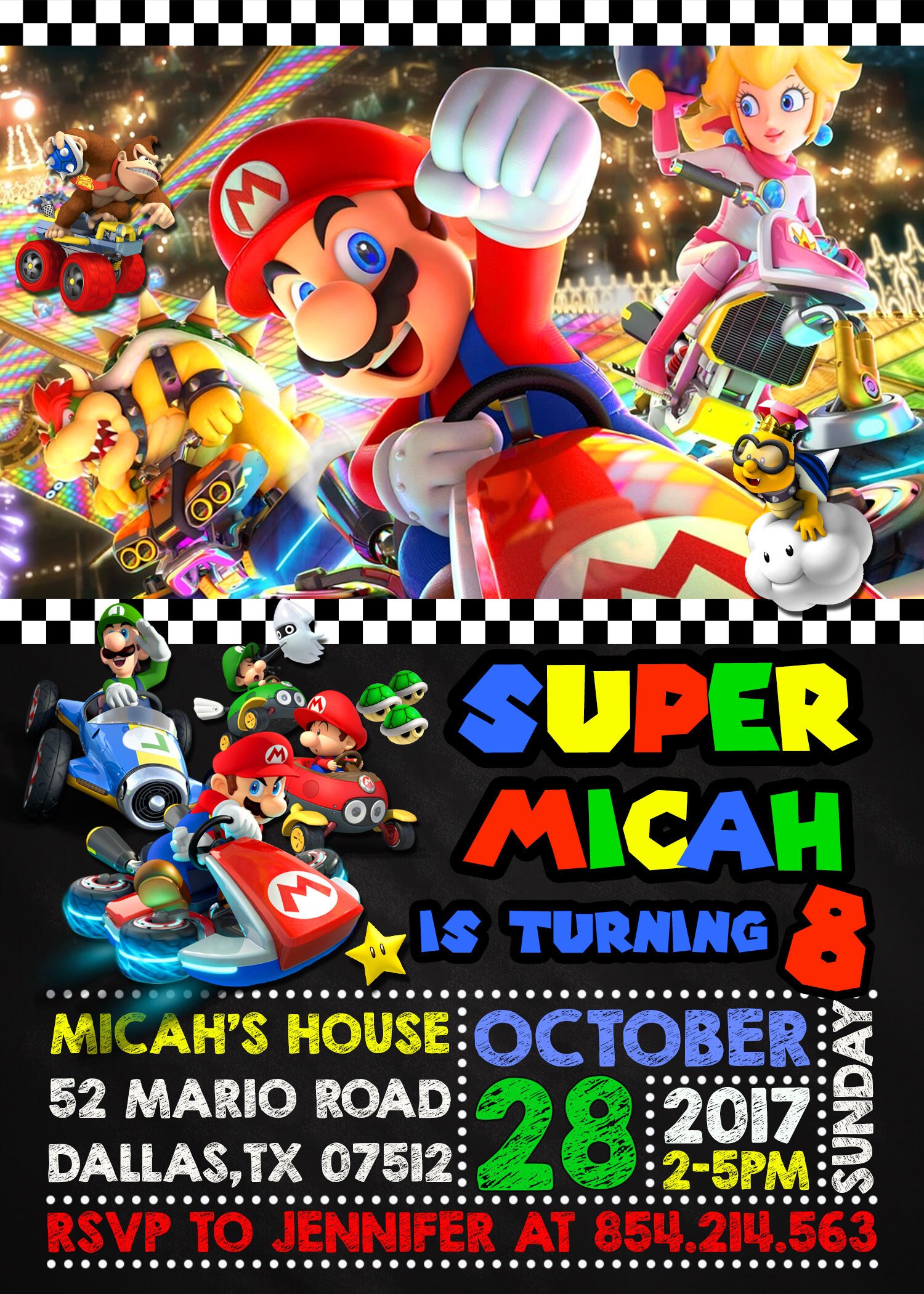 Mario Kart Invitation Template Mario Kart Invitation Template
