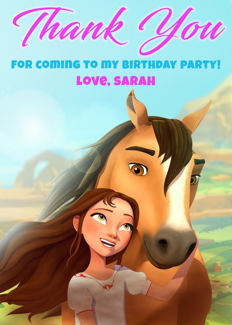 Spirit Riding Free Invitation Birthday Party Invite With