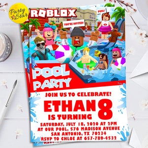 Roblox Pool Party Happy Birthday Sign Pool Party Roblox Etsy - roblox pool party happy birthday sign pool party roblox party sign roblox party favors roblox birthday party printables 100973